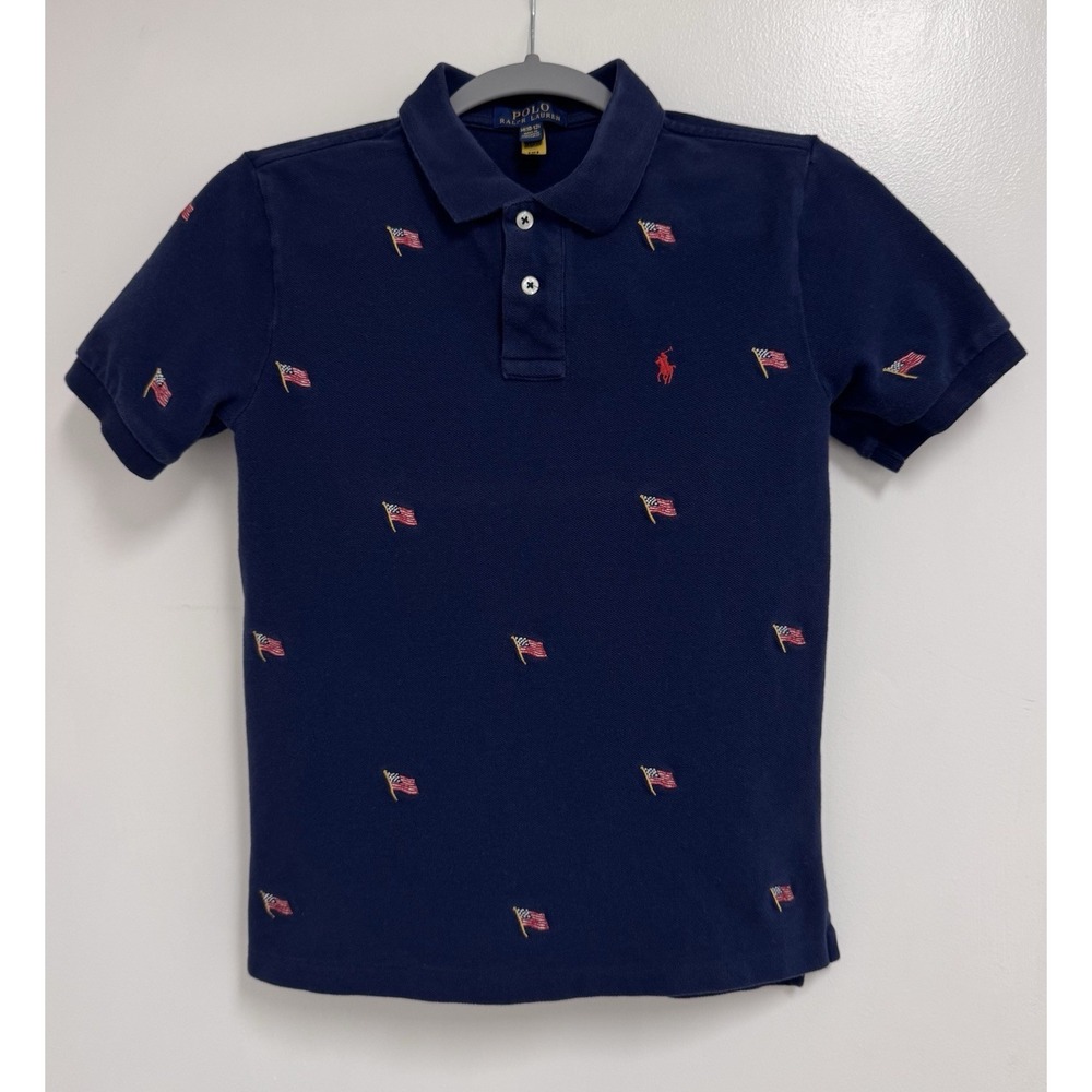 POLO RALPH LAUREN USA AMERICAN FLAG POLO SHIRT YOUTH SIZE M (10-12)